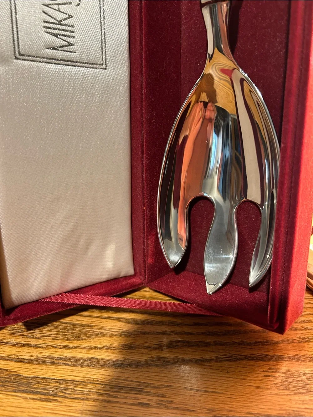 Mikasa Clear Crystal Handle Serving Fork and Spade Set